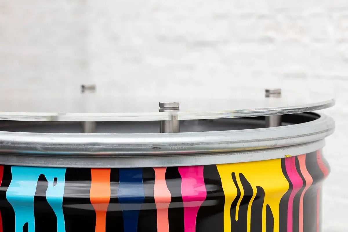 Paint Tin VI - Original Bar Table by artist Lhouette - Wyecliffe Galleries