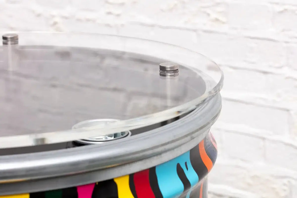 Paint Tin VI - Original Bar Table by artist Lhouette - Wyecliffe Galleries