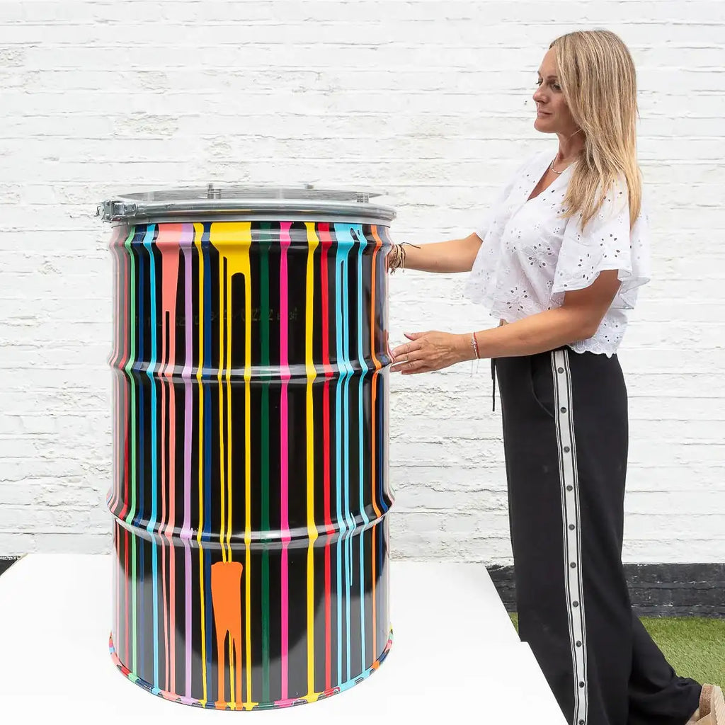 Paint Tin VI - Original Bar Table by artist Lhouette - Wyecliffe Galleries