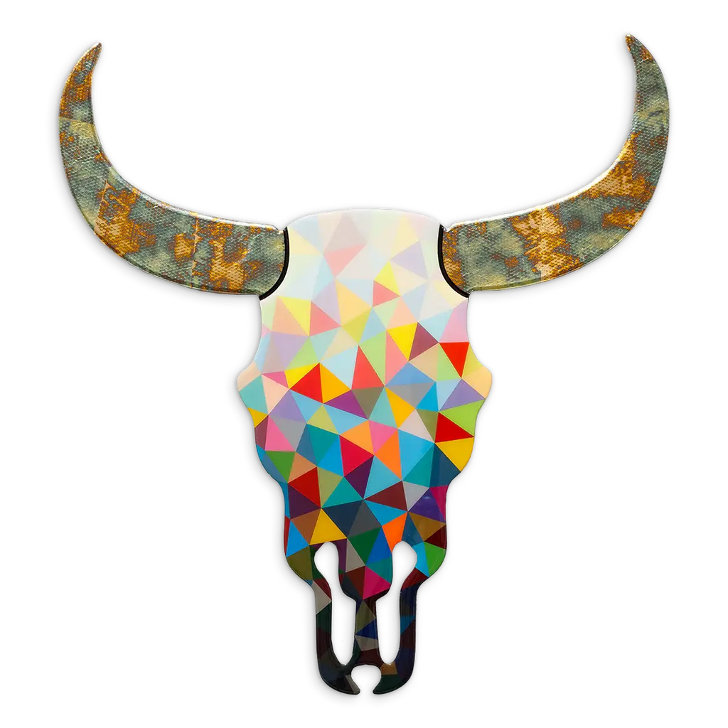 Sexy Beast - Geometric with Acid Horns Wall Sculpture - Original by artist Lhouette - Wyecliffe Galleries