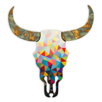 Sexy Beast - Geometric with Acid Horns Wall Sculpture - Original by artist Lhouette - Wyecliffe Galleries