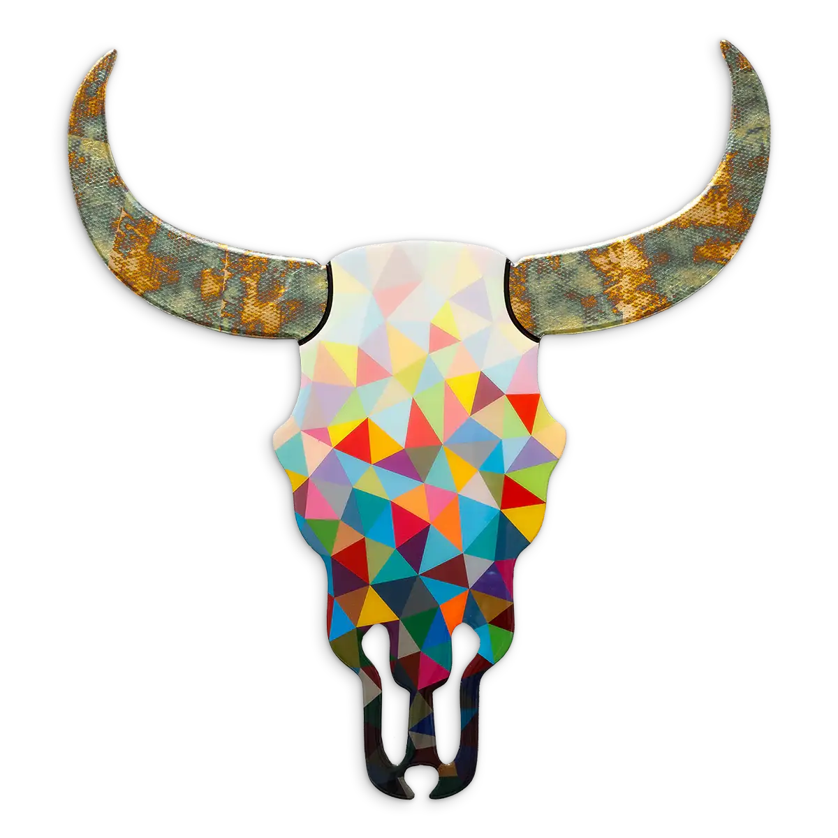 Sexy Beast - Geometric with Acid Horns Wall Sculpture - Original by artist Lhouette - Wyecliffe Galleries