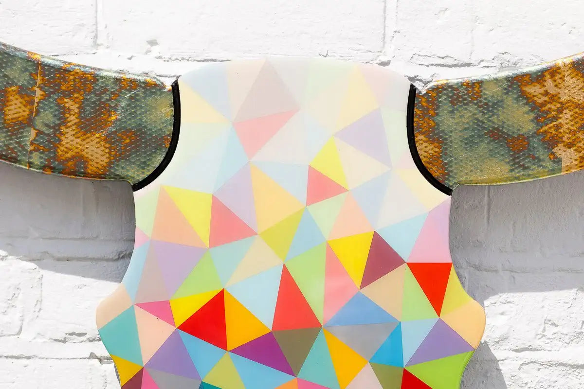 Sexy Beast - Geometric with Acid Horns Wall Sculpture - Original by artist Lhouette - Wyecliffe Galleries
