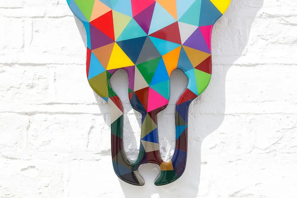 Sexy Beast - Geometric with Acid Horns Wall Sculpture - Original by artist Lhouette - Wyecliffe Galleries