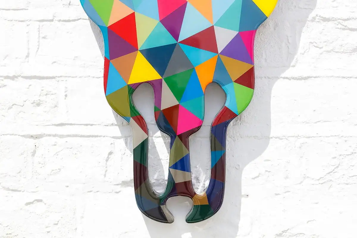 Sexy Beast - Geometric with Acid Horns Wall Sculpture - Original by artist Lhouette - Wyecliffe Galleries