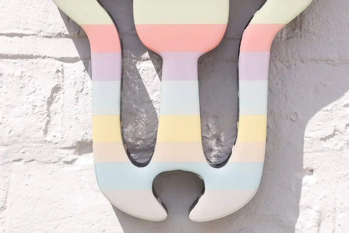 Sexy Beast - Striped with Metallic Horns Wall Sculpture - Original - SOLD by artist Lhouette - Wyecliffe Galleries