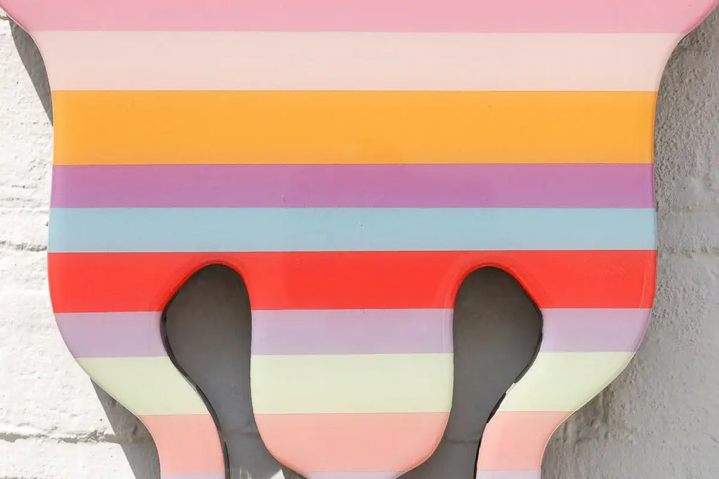 Sexy Beast - Striped with Metallic Horns Wall Sculpture - Original - SOLD by artist Lhouette - Wyecliffe Galleries