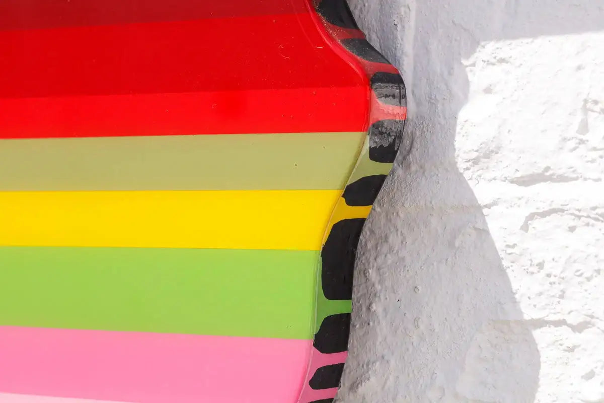 Sexy Beast - Striped with Metallic Horns Wall Sculpture - Original - SOLD by artist Lhouette - Wyecliffe Galleries