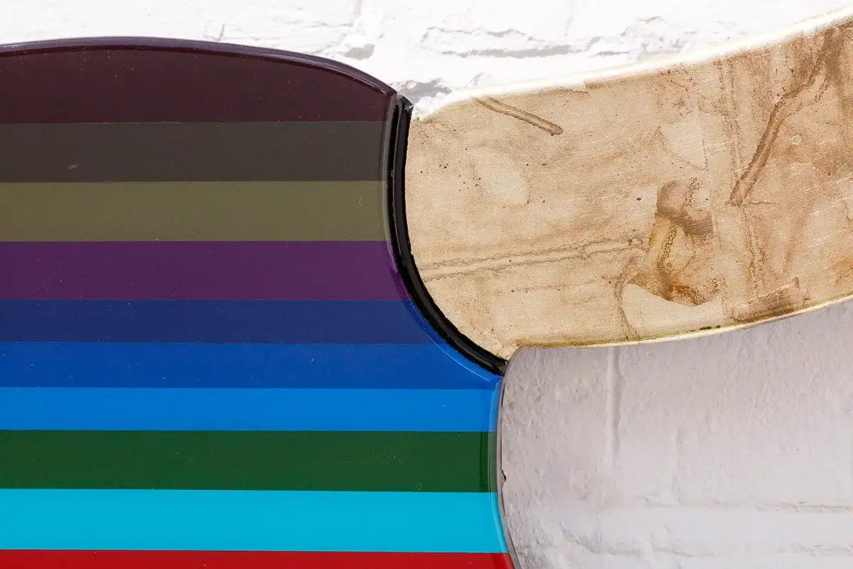 Sexy Beast - Striped with Metallic Horns Wall Sculpture - Original - SOLD by artist Lhouette - Wyecliffe Galleries