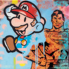 Super Mario - Miniature Pop Panel - Original - SOLD by artist Lhouette - Wyecliffe Galleries