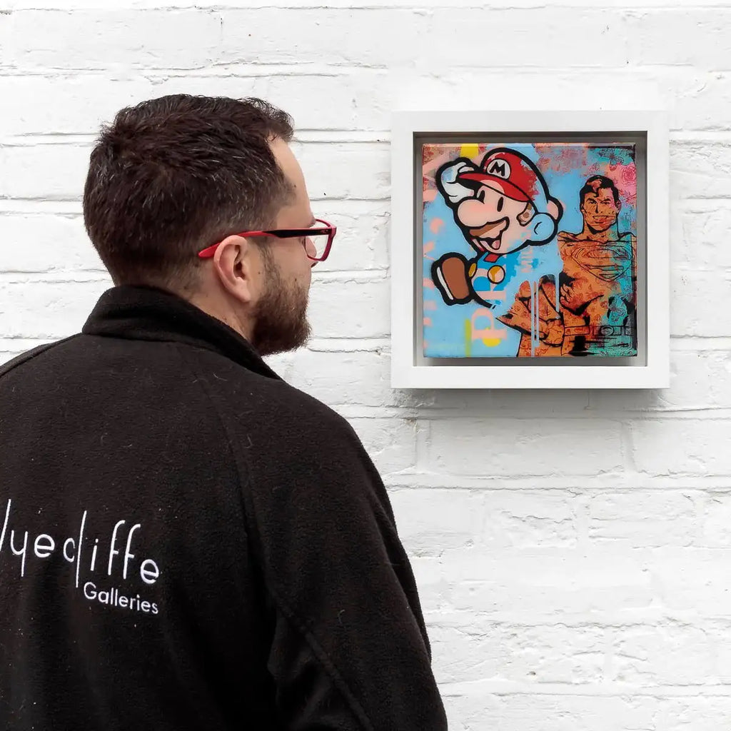 Super Mario - Miniature Pop Panel - Original - SOLD by artist Lhouette - Wyecliffe Galleries