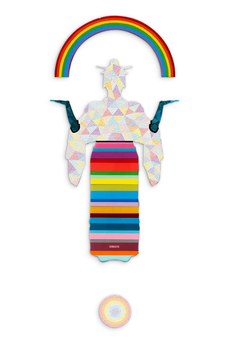 Tokyo Dreaming Geometric & Diamond Dust - 3 Part Mini Wall Sculpture - Original - SOLD by artist Lhouette - Wyecliffe Galleries