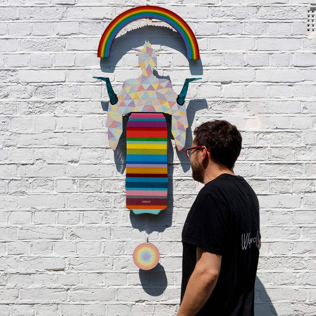 Tokyo Dreaming Geometric & Diamond Dust - 3 Part Mini Wall Sculpture - Original - SOLD by artist Lhouette - Wyecliffe Galleries