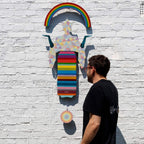 Tokyo Dreaming Geometric & Diamond Dust - 3 Part Mini Wall Sculpture - Original - SOLD by artist Lhouette - Wyecliffe Galleries