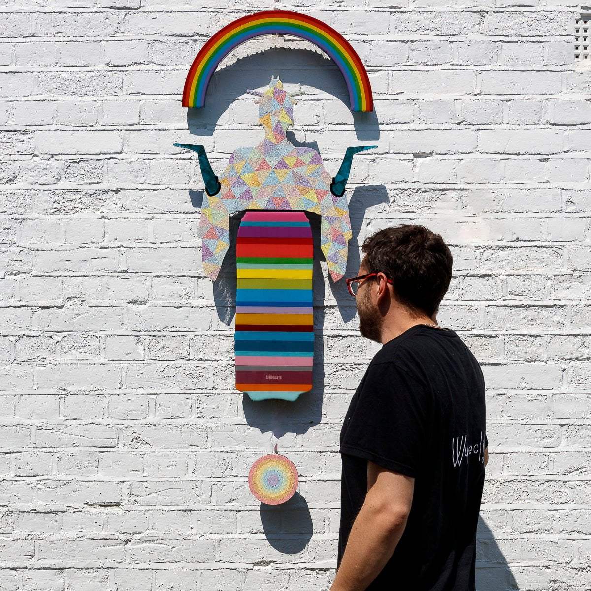 Tokyo Dreaming Geometric & Diamond Dust - 3 Part Mini Wall Sculpture - Original - SOLD by artist Lhouette - Wyecliffe Galleries