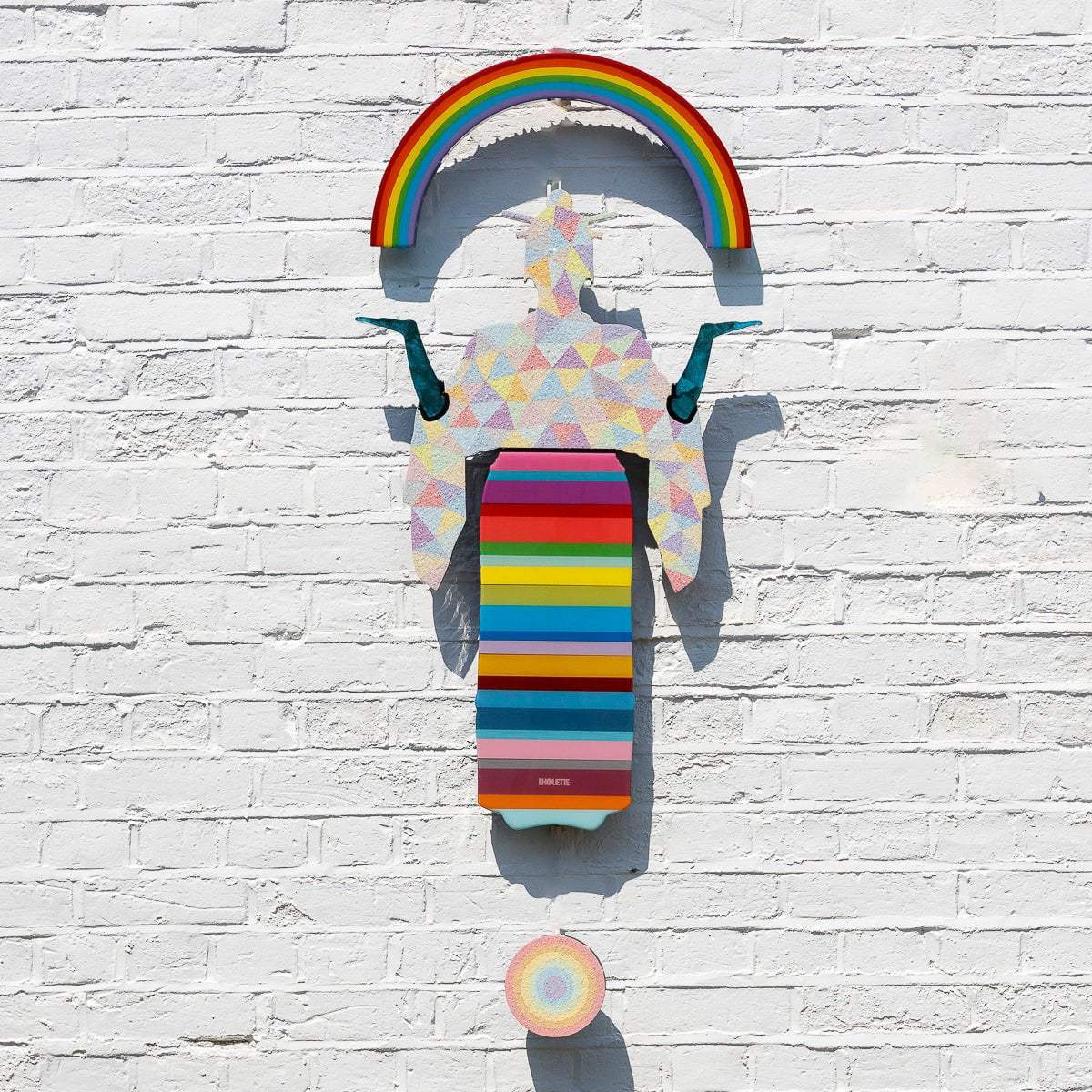 Tokyo Dreaming Geometric & Diamond Dust - 3 Part Mini Wall Sculpture - Original - SOLD by artist Lhouette - Wyecliffe Galleries