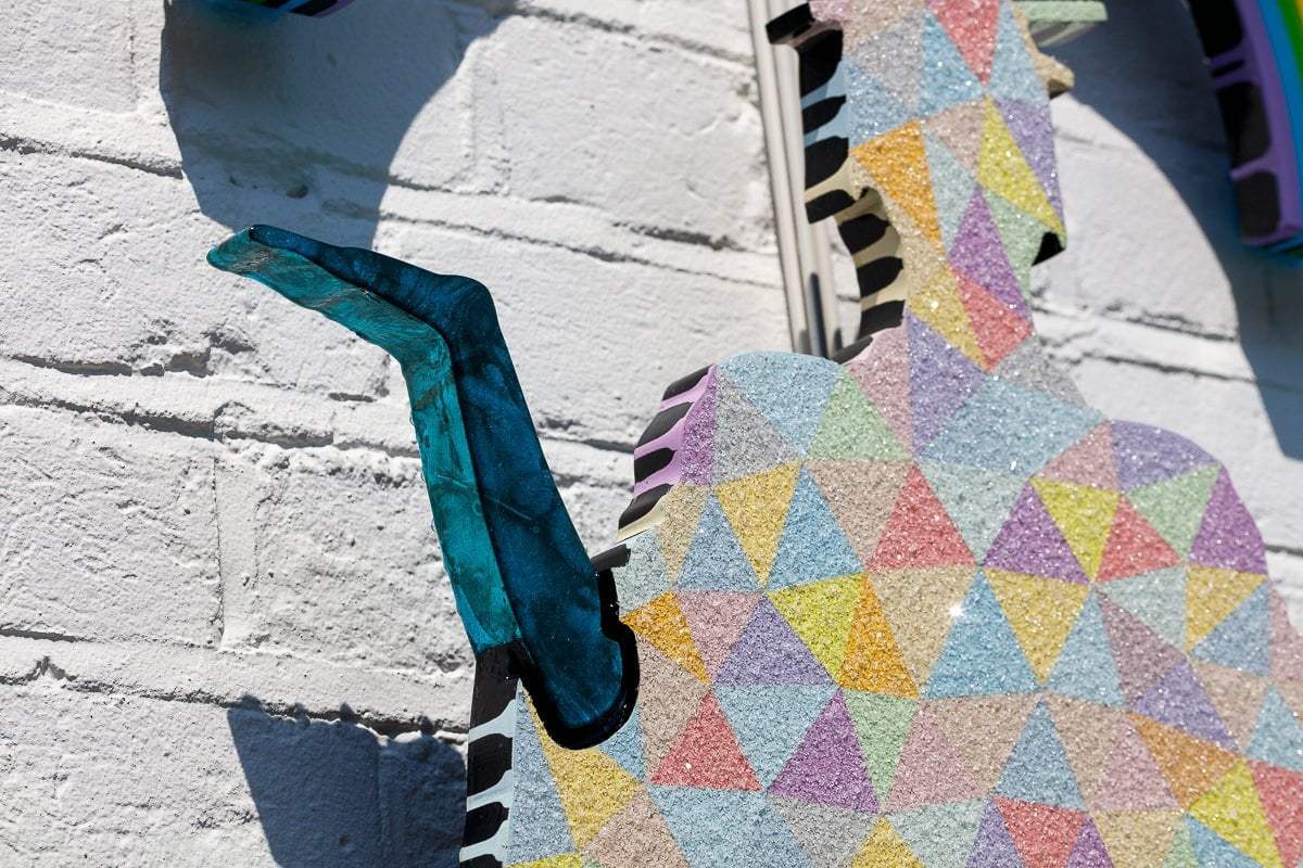 Tokyo Dreaming Geometric & Diamond Dust - 3 Part Mini Wall Sculpture - Original - SOLD by artist Lhouette - Wyecliffe Galleries