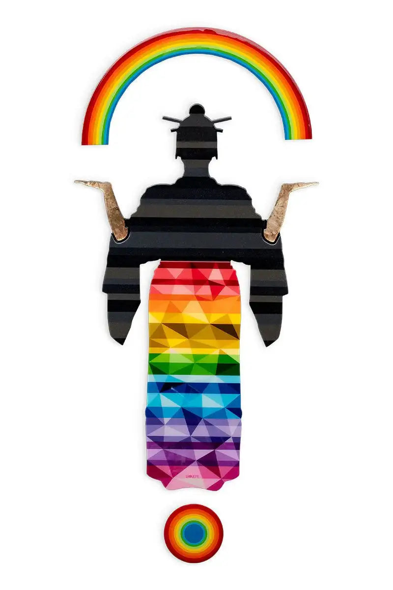 Tokyo Dreaming Striped & Geometric - Medium Three Part Wall Sculpture - Original by artist Lhouette - Wyecliffe Galleries