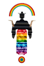 Tokyo Dreaming Striped & Geometric - Medium Three Part Wall Sculpture - Original by artist Lhouette - Wyecliffe Galleries