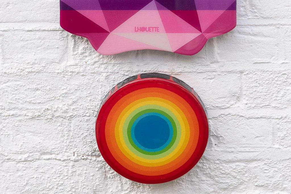 Tokyo Dreaming Striped & Geometric - Medium Three Part Wall Sculpture - Original by artist Lhouette - Wyecliffe Galleries