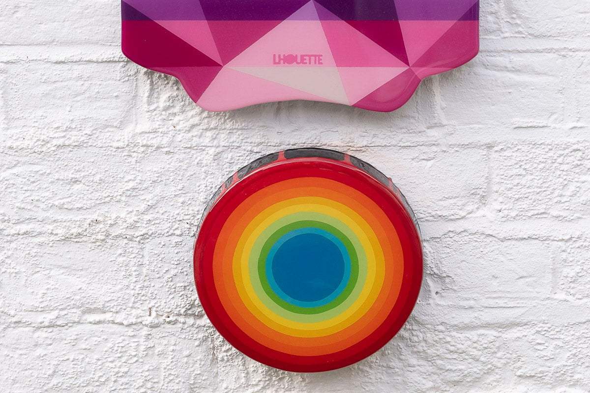 Tokyo Dreaming Striped & Geometric - Medium Three Part Wall Sculpture - Original by artist Lhouette - Wyecliffe Galleries