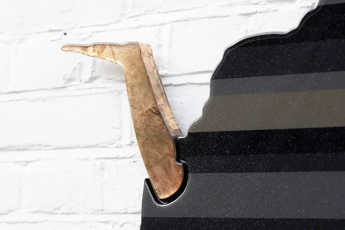 Tokyo Dreaming Striped & Geometric - Medium Three Part Wall Sculpture - Original by artist Lhouette - Wyecliffe Galleries