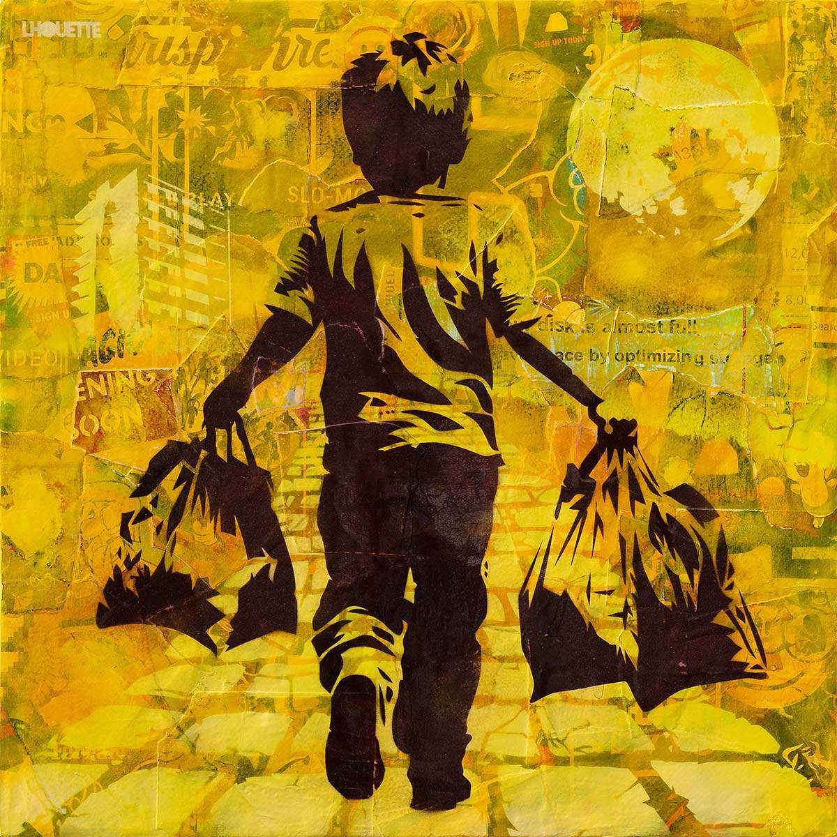 Yellow Brick Road - Original - SOLD by artist Lhouette - Wyecliffe Galleries