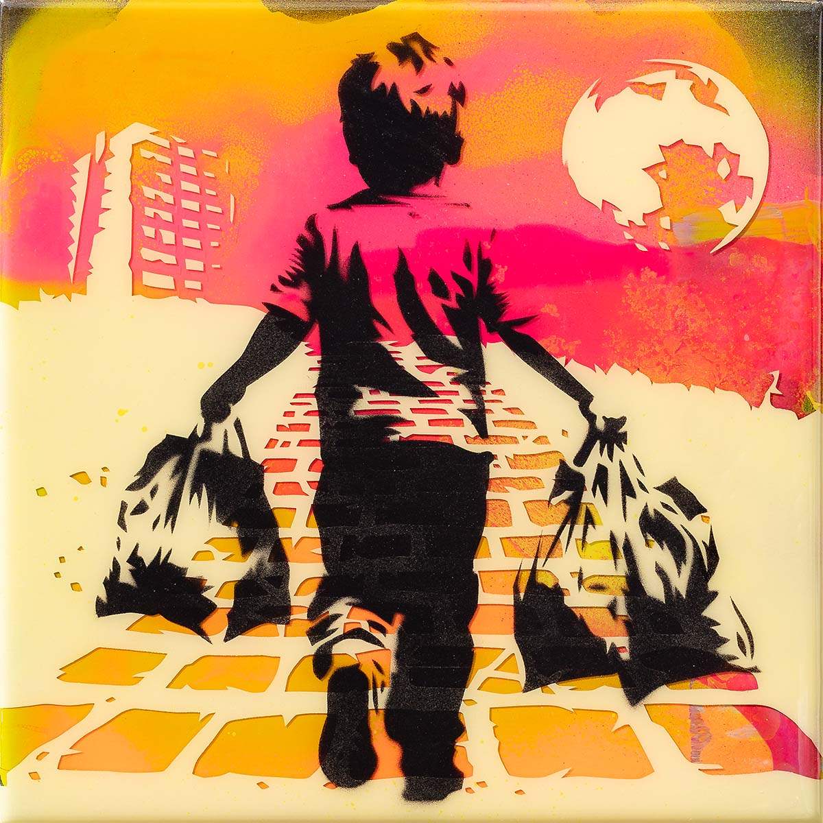 Yellow Brick Road - Small Study - Original - SOLD by artist Lhouette - Wyecliffe Galleries