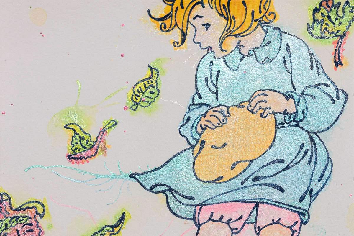 Autumn Leaves (French Fancy) - Original by artist Louise Dear - Wyecliffe Galleries