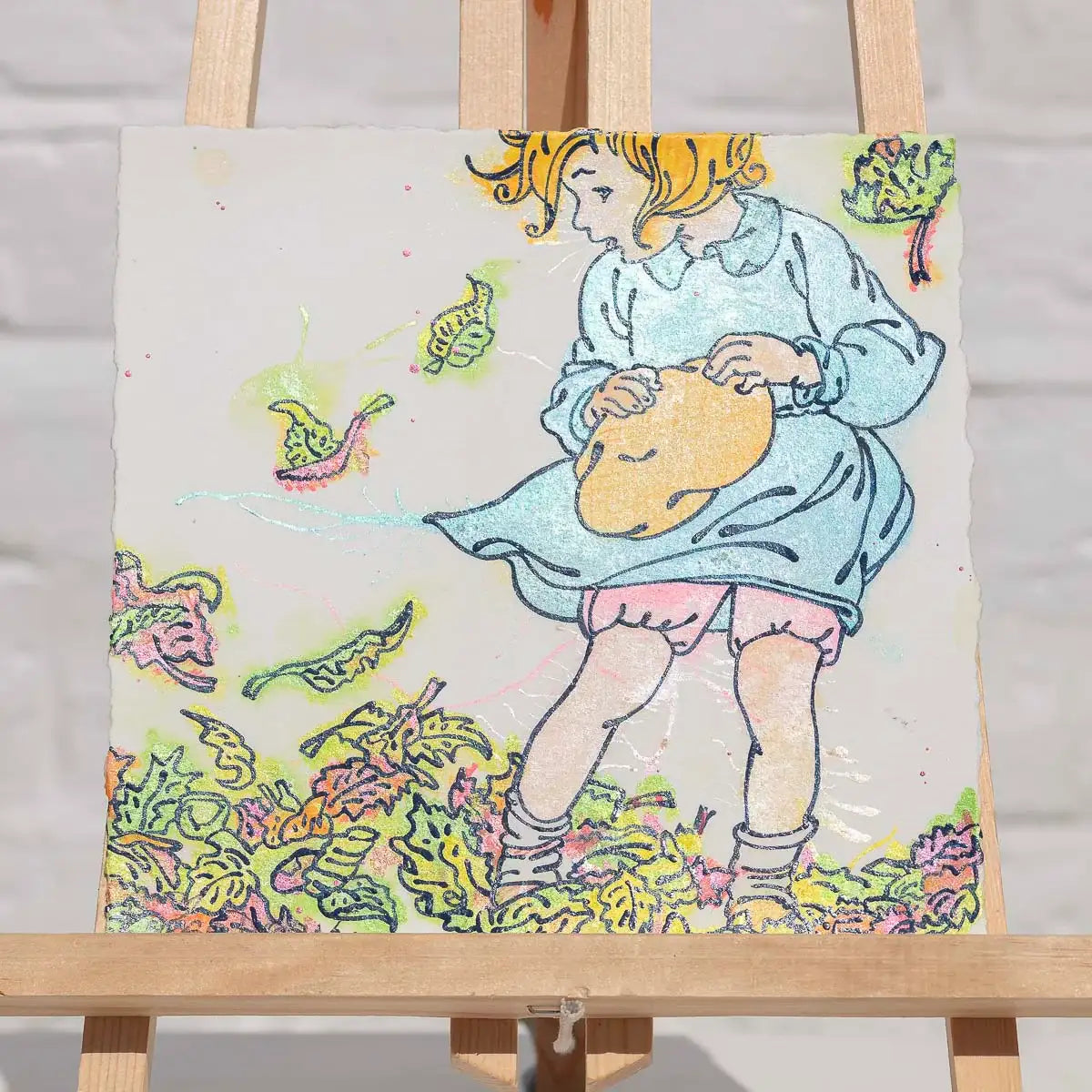 Autumn Leaves (French Fancy) - Original by artist Louise Dear - Wyecliffe Galleries