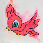 Cinders Birdie (French Fancy) - Original - SOLD by artist Louise Dear - Wyecliffe Galleries