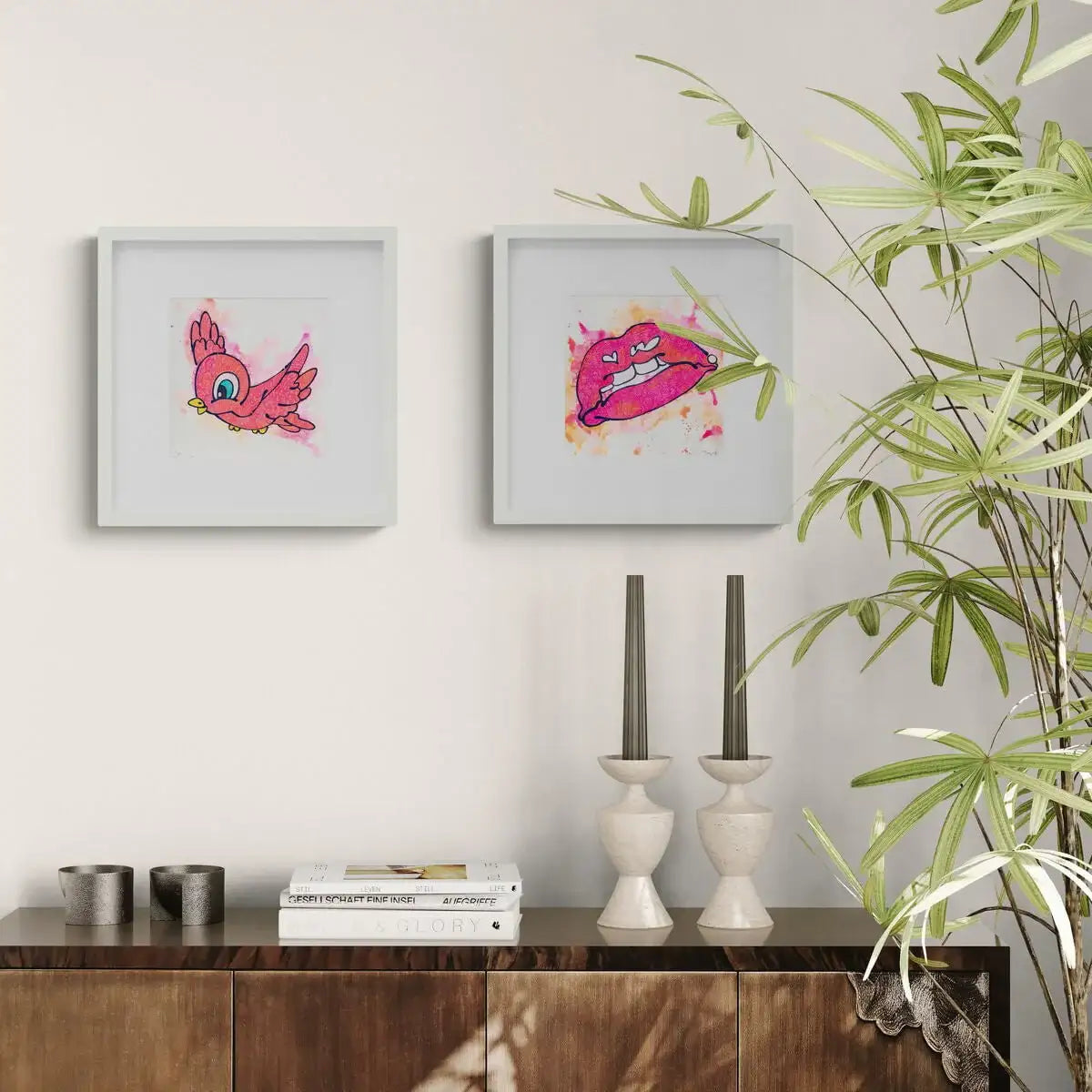 Cinders Birdie (French Fancy) - Original - SOLD by artist Louise Dear - Wyecliffe Galleries