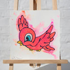 Cinders Birdie (French Fancy) - Original - SOLD by artist Louise Dear - Wyecliffe Galleries