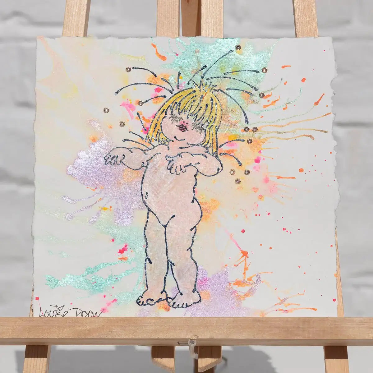 Gum Nut A La Douche - Original Louise Dear Unframed Paper