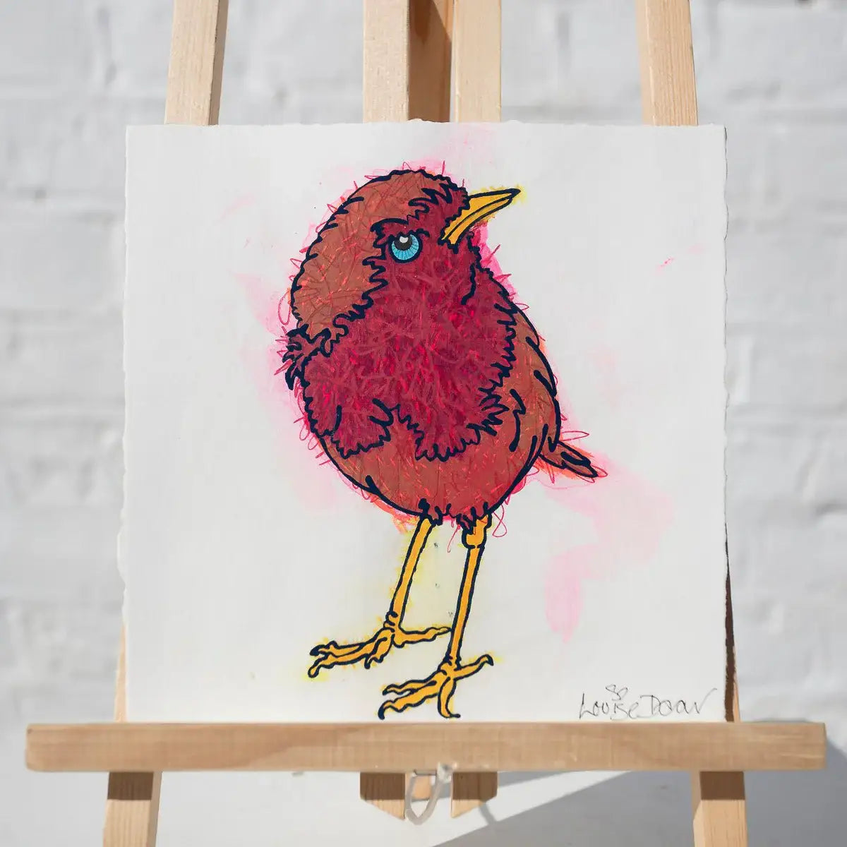 Little Visitor (French Fancy) - Original - SOLD by artist Louise Dear - Wyecliffe Galleries