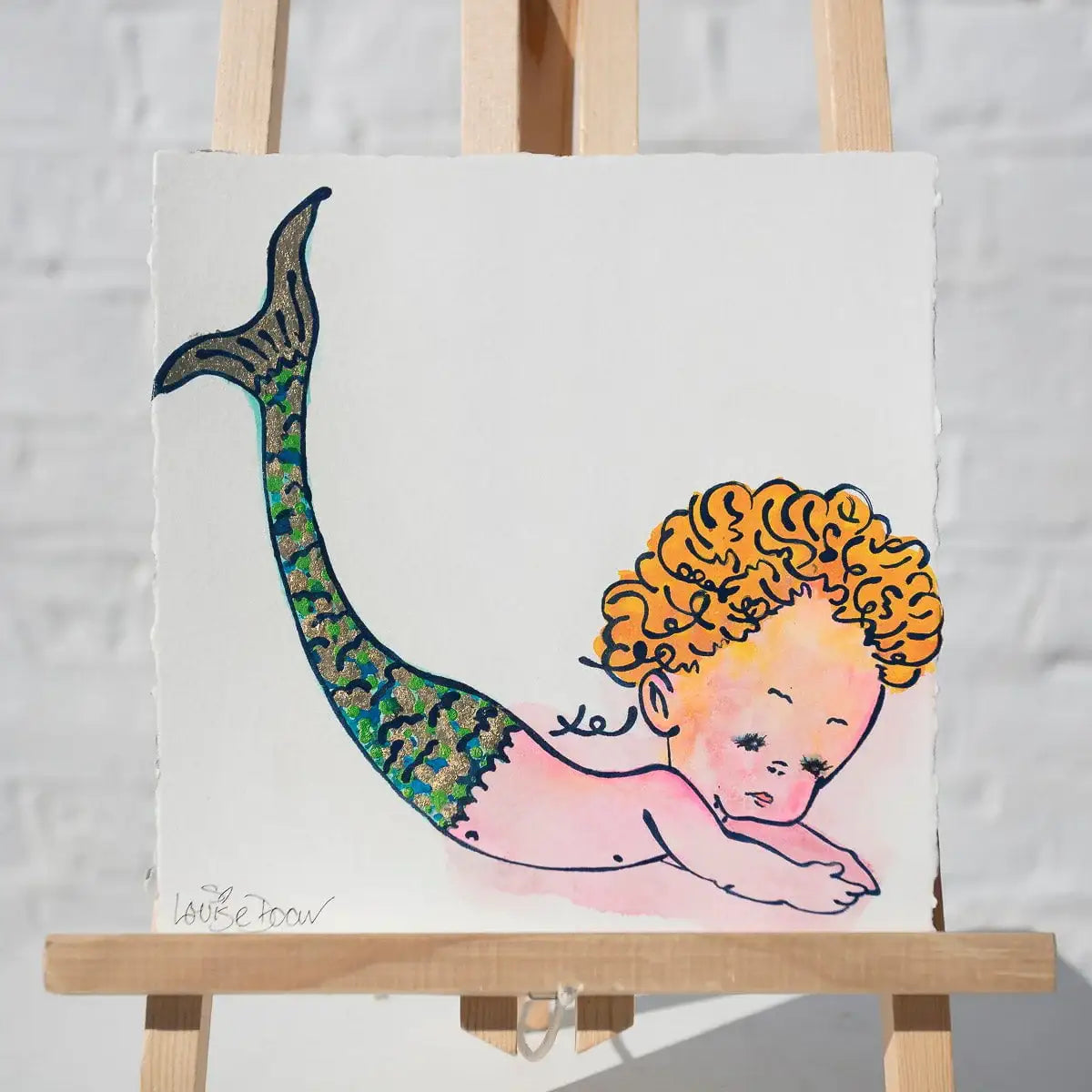 Mermaid (French Fancy) - Original by artist Louise Dear - Wyecliffe Galleries