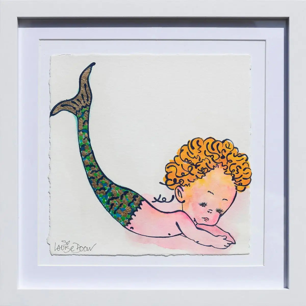 Mermaid (French Fancy) - Original by artist Louise Dear - Wyecliffe Galleries