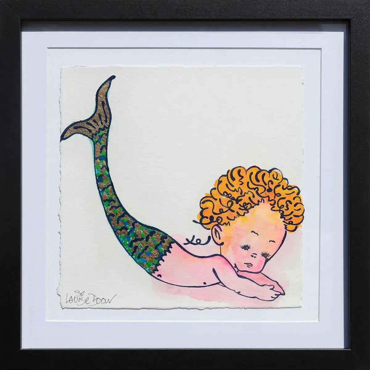 Mermaid (French Fancy) - Original by artist Louise Dear - Wyecliffe Galleries