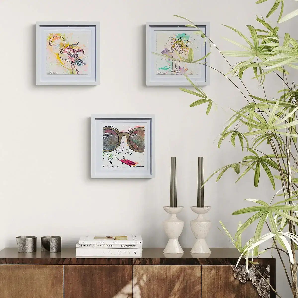 Pink Flamingo (French Fancy) - Original by artist Louise Dear - Wyecliffe Galleries