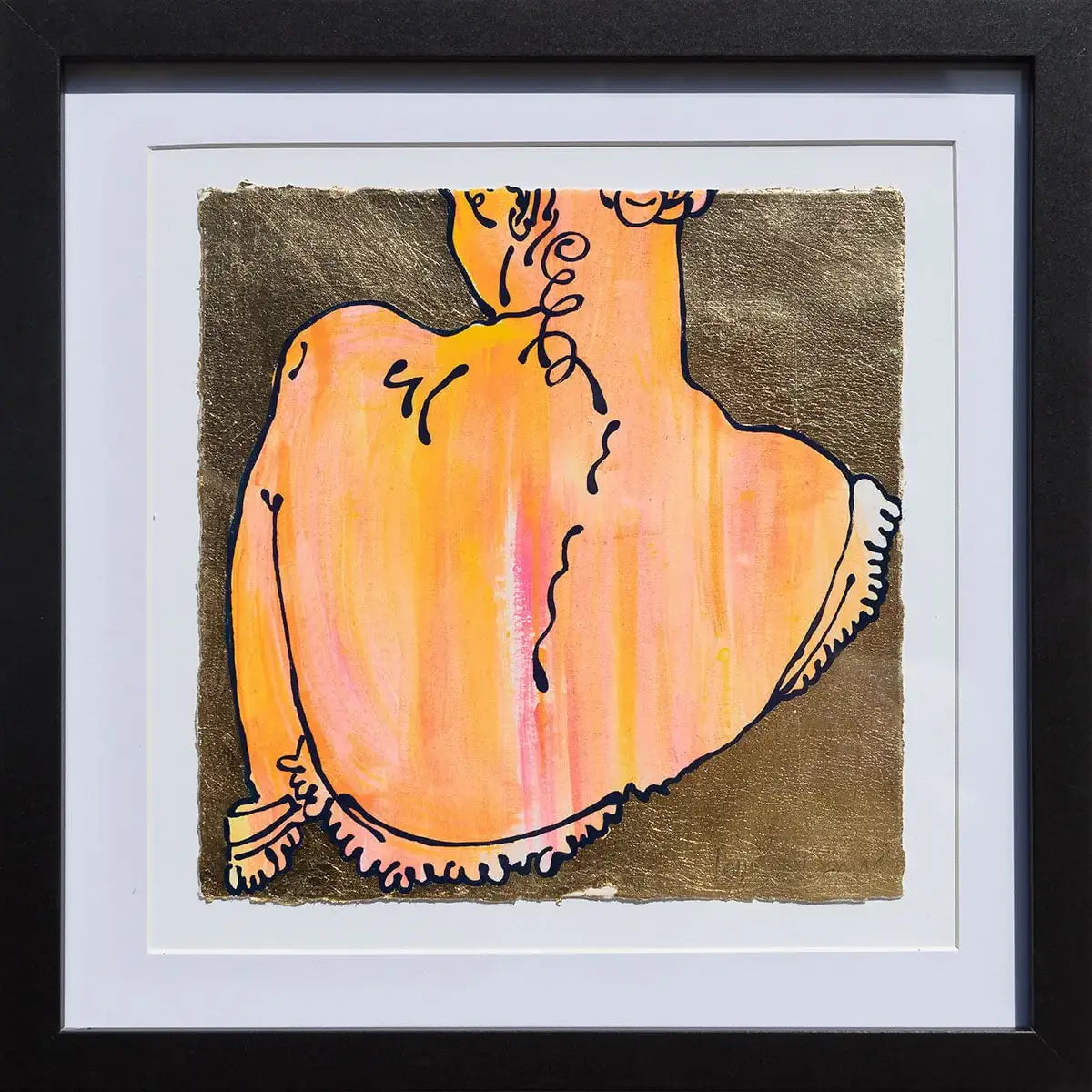 Nude - After Egon - Original Louise Dear Black Matte Frame