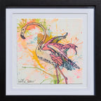 Pink Flamingo (French Fancy) - Original by artist Louise Dear - Wyecliffe Galleries