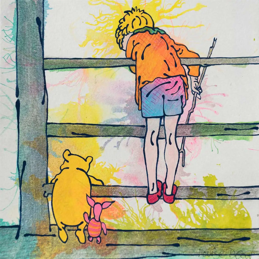 Pooh Sticks (French Fancy) - Original - SOLD by artist Louise Dear - Wyecliffe Galleries