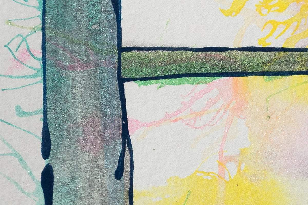 Pooh Sticks (French Fancy) - Original - SOLD by artist Louise Dear - Wyecliffe Galleries