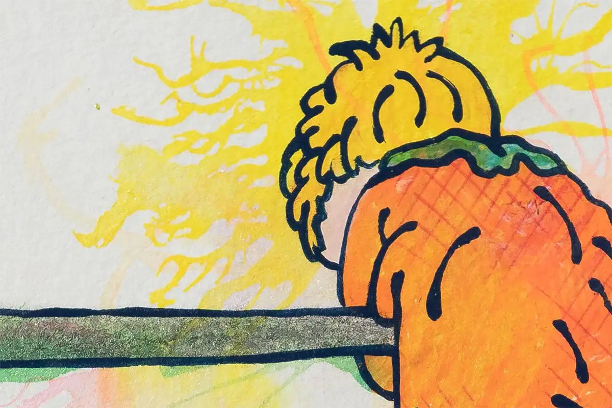 Pooh Sticks (French Fancy) - Original - SOLD by artist Louise Dear - Wyecliffe Galleries