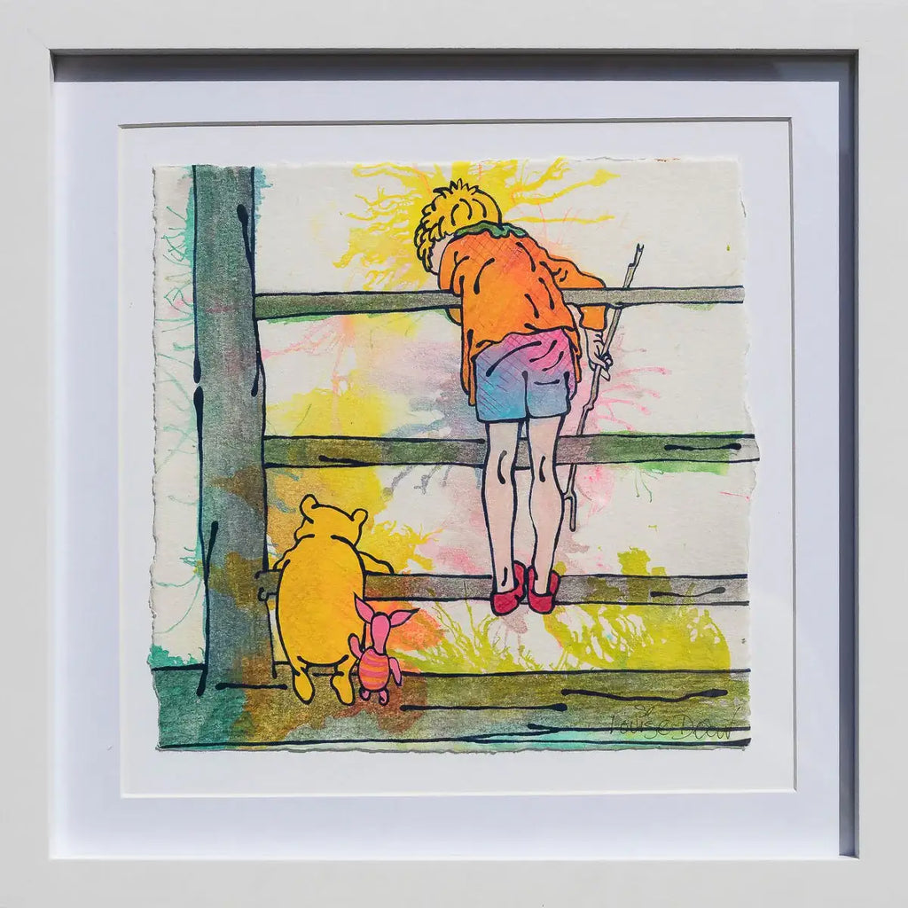 Pooh Sticks (French Fancy) - Original - SOLD by artist Louise Dear - Wyecliffe Galleries