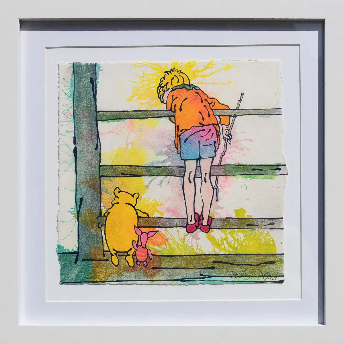 Pooh Sticks (French Fancy) - Original - SOLD by artist Louise Dear - Wyecliffe Galleries
