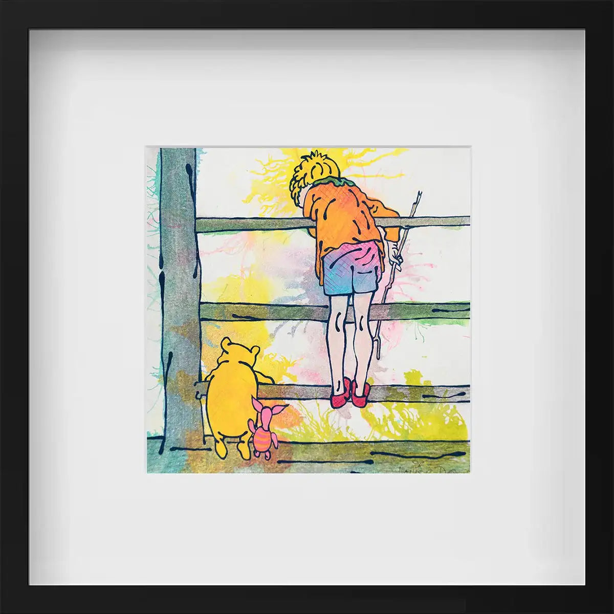 Pooh Sticks (French Fancy) - Original - SOLD by artist Louise Dear - Wyecliffe Galleries