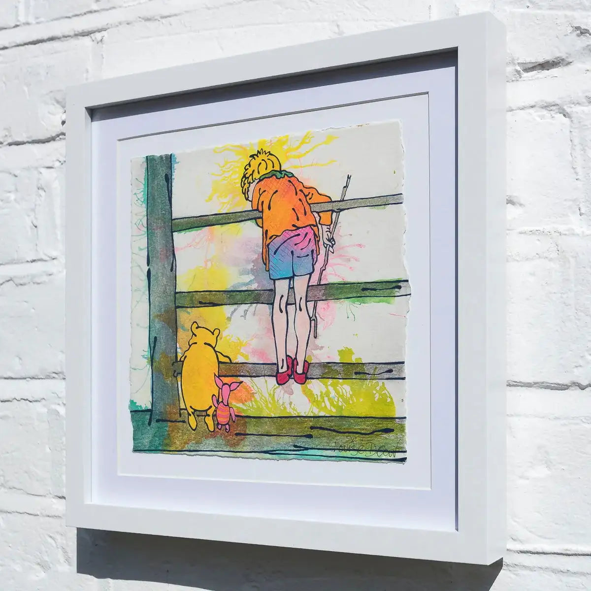 Pooh Sticks (French Fancy) - Original - SOLD by artist Louise Dear - Wyecliffe Galleries