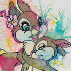Thumper & Ma (French Fancy) - Original - SOLD by artist Louise Dear - Wyecliffe Galleries