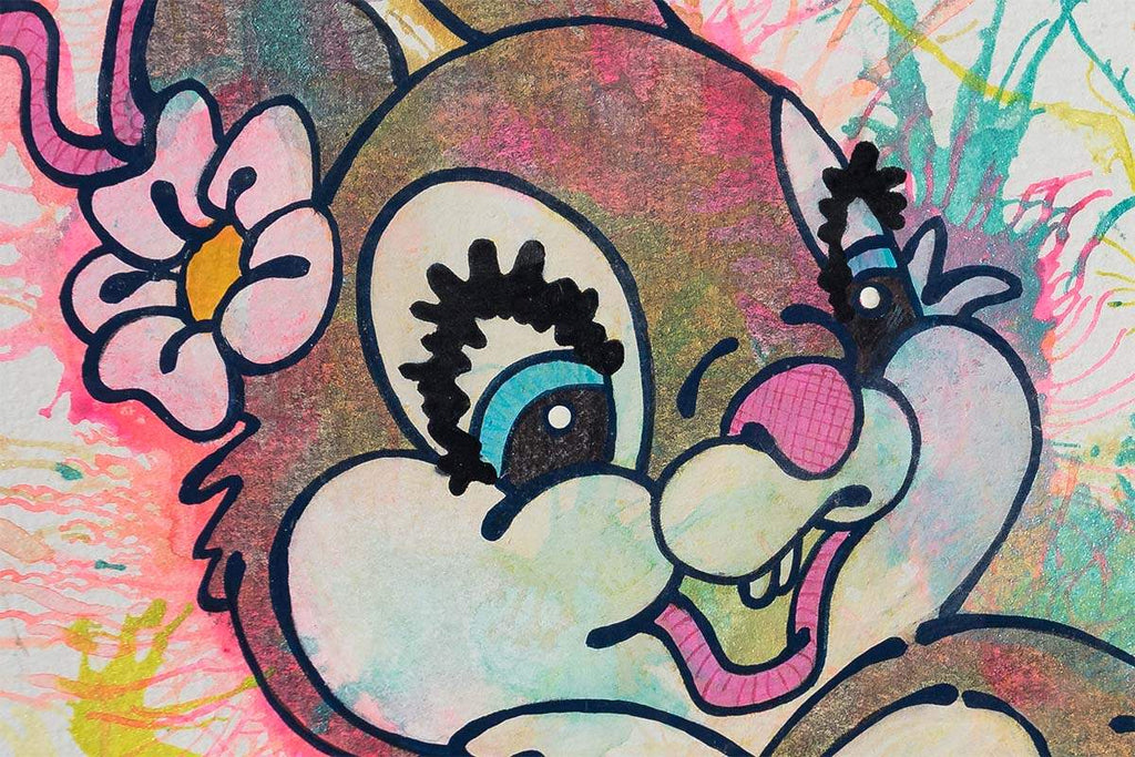 Thumper & Ma (French Fancy) - Original - SOLD by artist Louise Dear - Wyecliffe Galleries